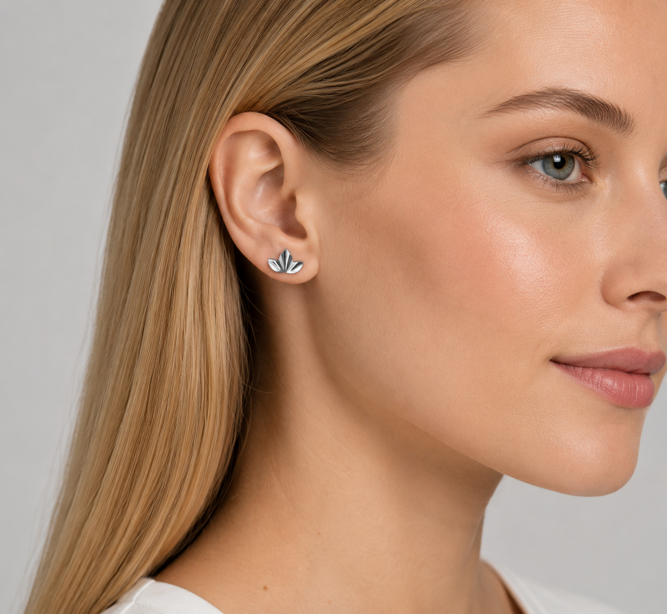 Woman wearing G23 titanium earring
